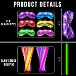 120 Pack Patriotic Glow Sticks Party Supplies LED Light Up Toys Glow in The Dark for Kid/Adult with 100 Glow Stick Necklaces Bracelets 20 Shutter Shades Glasses Birthday Carnival July 4th Party Favor by 