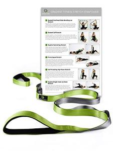 Gradient Fitness Stretching Strap for Physical Therapy, 12 Multi-Loop Stretch Strap 1" W x 8' L, Neoprene Handles, Physical Therapy Equipment, Yoga Straps for Stretching, Leg Stretcher (Green) by Gradient Fitness