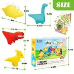 JOY SPOT! 3D Magnetic Dinosaurs Toy Play Set,Dinosaur Puzzles for Kids,Educational Preschool Contruction Game,4 Realistic Jurassic Dinosaur,Dino World Gift Set for Toddlers Learning & Development from JOY SPOT!
