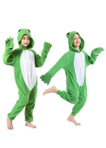 CANASOUR Kids Frog Costume Christmas Halloween Anime Cosplay Animal One Piece Pajamas 10 Years Girls Onesie(10(125#), Frog Green) from 