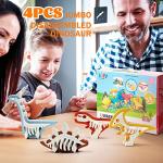 JOY SPOT! 3D Magnetic Dinosaurs Toy Play Set,Dinosaur Puzzles for Kids,Educational Preschool Contruction Game,4 Realistic Jurassic Dinosaur,Dino World Gift Set for Toddlers Learning & Development from JOY SPOT!