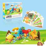 JOY SPOT! 3D Magnetic Dinosaurs Toy Play Set,Dinosaur Puzzles for Kids,Educational Preschool Contruction Game,4 Realistic Jurassic Dinosaur,Dino World Gift Set for Toddlers Learning & Development from JOY SPOT!