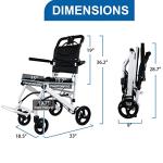 Broobey Lightweight Folding Transport Wheelchairs for Adults and Seniors, Transport Travel Chair Weight Only 16lbs Support 220Lbs by Broobey