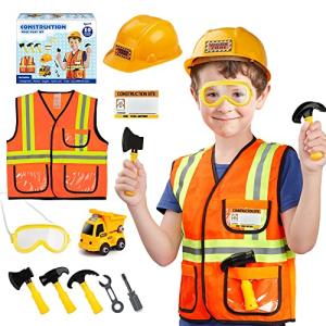 Lesheng space Construction Worker Costume with Toy Helmet for Boys and Toddler Builder Outfit Pretend Role Play Dress Up for Kids from Lezhou
