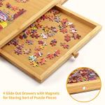 2000 Pieces Bamboo Jigsaw Puzzle Board Table - Puzzle Board with 4 Drawers and Cover Mat, 41" x 30" Jigsaw Puzzle Table for Puzzle Storage, Puzzle Accessories, Portable Puzzle Tables for Adults, Kids by xinyoec