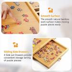 2000 Pieces Bamboo Jigsaw Puzzle Board Table - Puzzle Board with 4 Drawers and Cover Mat, 41" x 30" Jigsaw Puzzle Table for Puzzle Storage, Puzzle Accessories, Portable Puzzle Tables for Adults, Kids by xinyoec