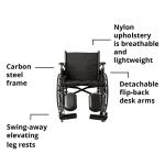 McKesson Wheelchair, Swing Away Foot Leg Rest, Elevating Leg Rest, Desk Length Arms Flip Back, 20 in Seat, 300 lbs Weight Capacity, 1 Count from MCK BRAND