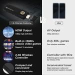 Wireless Retro Game Console, 8K Ultra HD Nostalgia Video Game Stick 10000+ Games Built-in, Plug and Play, 10+ Classic Emulators, 64G, with Dual 2.4GHz Wireless Gamepads, 1m USB Cable by Jhomon