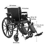 McKesson Wheelchair, Swing Away Foot Leg Rest, Elevating Leg Rest, Desk Length Arms Flip Back, 20 in Seat, 300 lbs Weight Capacity, 1 Count from MCK BRAND