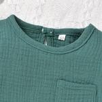 ASTRILL 12-18 Months Infant Baby Boys Girls Clothes Linen 2Pcs Summer Outfits Short Sleeve T-Shirt Tops Solid Shorts Sets Gender Neutral Clothes Blue Green from 