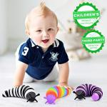 Cevioce Fidget Slug Toy, Sensory Slug Fidget Toy for Kids & Adults, 3Pcs Cute Autism Sensory Toys for Autistic Children, Toddler Toysï½Exercise Wrist Strength & Stress Relief, Great Gift for ADHD by Cevioce