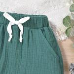 ASTRILL 12-18 Months Infant Baby Boys Girls Clothes Linen 2Pcs Summer Outfits Short Sleeve T-Shirt Tops Solid Shorts Sets Gender Neutral Clothes Blue Green from 