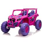 AOKOY Load 200Ibs Side by Side 2-Seater Kids Car, 24V Kids Ride On UTV Battery Powered Kids Car w/Remote Control 4x4 Ride On Car for Girls Off Road Truck 24V Ride On Toy, Pink&Purple by AOKOY
