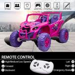 AOKOY Load 200Ibs Side by Side 2-Seater Kids Car, 24V Kids Ride On UTV Battery Powered Kids Car w/Remote Control 4x4 Ride On Car for Girls Off Road Truck 24V Ride On Toy, Pink&Purple by AOKOY