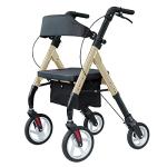 WINLOVE Heavy Duty Rollator Walker for Seniors, Super Easy Folding Bariatric Walker with 10" Big Front Wheels- Rolling Mobility Walking Aid for Adult Elderly, Aluminum Frame,Champagne by WINLOVE