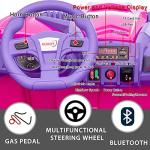 AOKOY Load 200Ibs Side by Side 2-Seater Kids Car, 24V Kids Ride On UTV Battery Powered Kids Car w/Remote Control 4x4 Ride On Car for Girls Off Road Truck 24V Ride On Toy, Pink&Purple by AOKOY