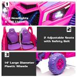 AOKOY Load 200Ibs Side by Side 2-Seater Kids Car, 24V Kids Ride On UTV Battery Powered Kids Car w/Remote Control 4x4 Ride On Car for Girls Off Road Truck 24V Ride On Toy, Pink&Purple by AOKOY