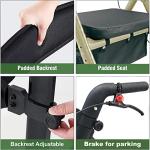 WINLOVE Heavy Duty Rollator Walker for Seniors, Super Easy Folding Bariatric Walker with 10" Big Front Wheels- Rolling Mobility Walking Aid for Adult Elderly, Aluminum Frame,Champagne by WINLOVE