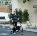 WINLOVE Heavy Duty Rollator Walker for Seniors, Super Easy Folding Bariatric Walker with 10" Big Front Wheels- Rolling Mobility Walking Aid for Adult Elderly, Aluminum Frame,Champagne by WINLOVE