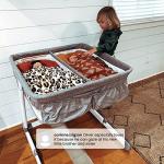 Simmons Kids By The Bed City Sleeper Bassinet for Twins - Adjustable Height Portable Crib with Wheels & Airflow Mesh, Grey Tweed by Delta Children