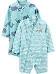 Simple Joys by Carter's Baby Boys' 1-Piece Zip Rashguards, Pack of 2, Whale, 12 Months from Carter's Simple Joys - Private Label