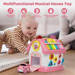 Marstone Baby Girl Toys for 1 2 3+ Years, Montessori Toddlers Toys with Sound/Lights/Music/Clock/Telephone/Car 6 in 1 Multi-Functional House, Early Educational Musical Toy Gift for Girl and Boy by Marstone