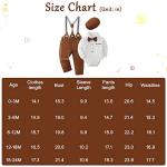 Baby Boy Clothes 0-18M Infant Tuxedo Long Sleeve Gentleman Outfits + Suspender Pants + Bowtie + Beret Hat Baby Boy Suit Set White by 