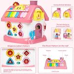 Marstone Baby Girl Toys for 1 2 3+ Years, Montessori Toddlers Toys with Sound/Lights/Music/Clock/Telephone/Car 6 in 1 Multi-Functional House, Early Educational Musical Toy Gift for Girl and Boy by Marstone