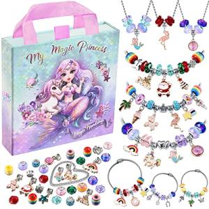 BDBKYWY Charm Bracelet Making Kit & Unicorn/Mermaid Girl Toy- ideal Crafts for Girls Ages 8-12, The Perfect Gifts for Girls who Inspire Imagination and Create Magic with Art Set and Jewelry Making Kit from BDBKYWY