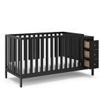 Storkcraft Malibu Customizable Convertible Crib (Black) â GREENGUARD Gold Certified, Crib with Storage Drawers, Converts to Toddler Bed, Fits Standard Full-Size Crib Mattress by Storkcraft