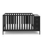 Storkcraft Malibu Customizable Convertible Crib (Black) â GREENGUARD Gold Certified, Crib with Storage Drawers, Converts to Toddler Bed, Fits Standard Full-Size Crib Mattress by Storkcraft