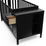 Storkcraft Malibu Customizable Convertible Crib (Black) â GREENGUARD Gold Certified, Crib with Storage Drawers, Converts to Toddler Bed, Fits Standard Full-Size Crib Mattress by Storkcraft