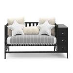 Storkcraft Malibu Customizable Convertible Crib (Black) â GREENGUARD Gold Certified, Crib with Storage Drawers, Converts to Toddler Bed, Fits Standard Full-Size Crib Mattress by Storkcraft