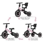 newyoo Toddler Bike, Toddler Tricycle for 1-3 Year Olds, 3 in 1 Balance Bike, Trike with Safety Belt & Backrest, Gift & Toys for Boys & Girls, TR001 (Pink) from newyoo
