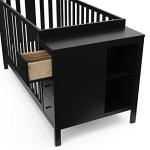 Storkcraft Malibu Customizable Convertible Crib (Black) â GREENGUARD Gold Certified, Crib with Storage Drawers, Converts to Toddler Bed, Fits Standard Full-Size Crib Mattress by Storkcraft