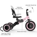newyoo Toddler Bike, Toddler Tricycle for 1-3 Year Olds, 3 in 1 Balance Bike, Trike with Safety Belt & Backrest, Gift & Toys for Boys & Girls, TR001 (Pink) from newyoo
