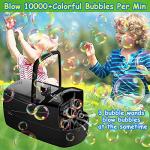 Bubble Machine, Automatic Bubble Blower Electronics Bubble Maker for Kids 10000+ Bubbles Per Minute with 2 Speeds, 8 Wands,Plug-in or Batteries Bubbles Toy for Outdoor/Indoor Party Birthday (Black) by Sizonjoy