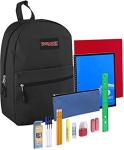 Trail maker Pre-Filled 17" Backpack & School Supply Kit - 20 Piece Back to School Supplies with Backpack (Black Pack) from 