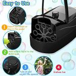 Bubble Machine, Automatic Bubble Blower Electronics Bubble Maker for Kids 10000+ Bubbles Per Minute with 2 Speeds, 8 Wands,Plug-in or Batteries Bubbles Toy for Outdoor/Indoor Party Birthday (Black) by Sizonjoy