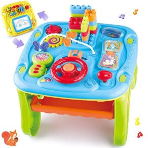 NA Baby Activity Table&Learing Table,7-in-1 Multi Kids Activity Table Set Early Education Toy,Musical Table&Block Table, Toys for Toddlers Infants Kids 1 2 3 Year Olds Boys Girls Gifts from N\A