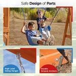 Dolphin Playground Wooden Swing Sets for Backyard with Sandbox, Outdoor Playset for Kids with 6FT Wave Slide, Rock Climbing Wall, 2 Belt Swings, and Fort, Heavy Duty Playground Accessories, Kids 2-10 by DOLPHIN PLAYGROUND T
