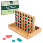 Mindful Classics, Four in a Row Family Board Game with Bamboo and Recycled Plastic Earth Day Eco-Friendly Products, for Adults and Kids Ages 8 and up by Spin Master
