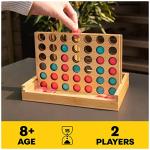 Mindful Classics, Four in a Row Family Board Game with Bamboo and Recycled Plastic Earth Day Eco-Friendly Products, for Adults and Kids Ages 8 and up by Spin Master