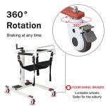 Transfer Wheelchair Patient Lift for Home Portable car Lift Bedside Commode Transport Chair,Shower Chair with Wheels Portable Toilets Seat Transfer Aid for Elderly,Height Adjustable from SILBAHER