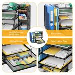 VIVSOL Desk Organizer and Accessories Storage with 5-Tier Paper Letter Tray, Mesh Desktop Organizer and Storage with Pen Holder and Sliding Drawers for Office, School, Home to Collect Office Supplies from VIVSOL