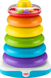 Fisher-Price Toddler Toy Giant Rock-A-Stack, 6 Stacking Rings with Roly-Poly Base for Ages 1+ Years, 14+ Inches Tall from Fisher-Price
