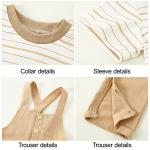 ZOEREA Baby Boy Clothes 2Pcs Toddler Boy Striped Short Sleeve T-Shirt + Overalls Pants Set 6M-3T Baby Boy Outfits Khaki by 
