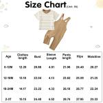 ZOEREA Baby Boy Clothes 2Pcs Toddler Boy Striped Short Sleeve T-Shirt + Overalls Pants Set 6M-3T Baby Boy Outfits Khaki by 