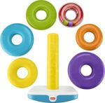 Fisher-Price Toddler Toy Giant Rock-A-Stack, 6 Stacking Rings with Roly-Poly Base for Ages 1+ Years, 14+ Inches Tall from Fisher-Price
