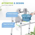 OasisSpace Stand Alone Raised Toilet Seat 500lbs - Adjustable Toilet Safety Frame Raised Toilet Seat with Handles for Elderly, Medical Beside Commode Chair for Senior and Disabled by OasisSpace